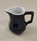 Hall China Black Creamer with Factory Sample Sticker — photo 2
