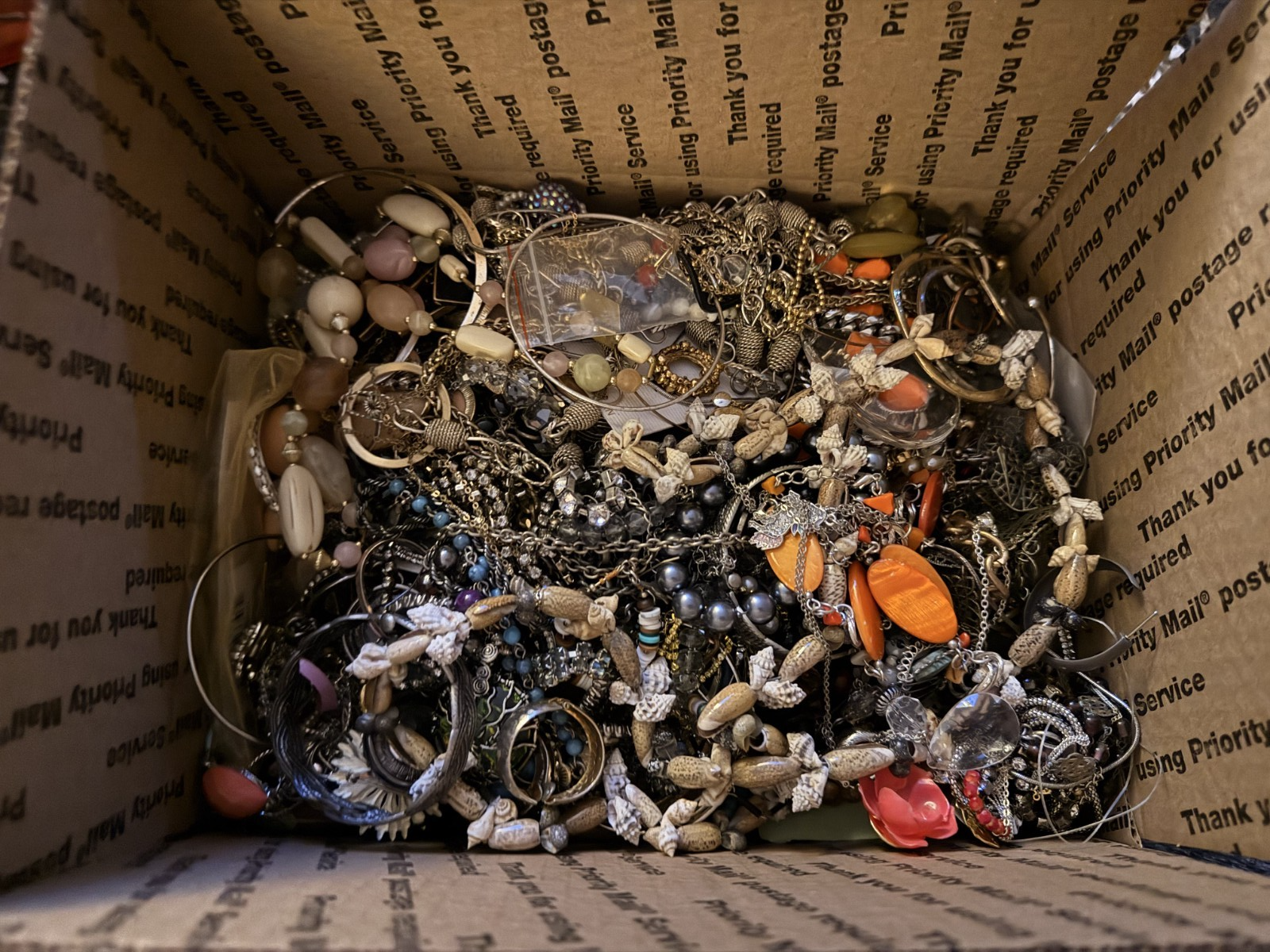 MIXED Wearable Costume Jewelry Craft Box Lot HUGE Box Lot #2 15 lbs 4 oz