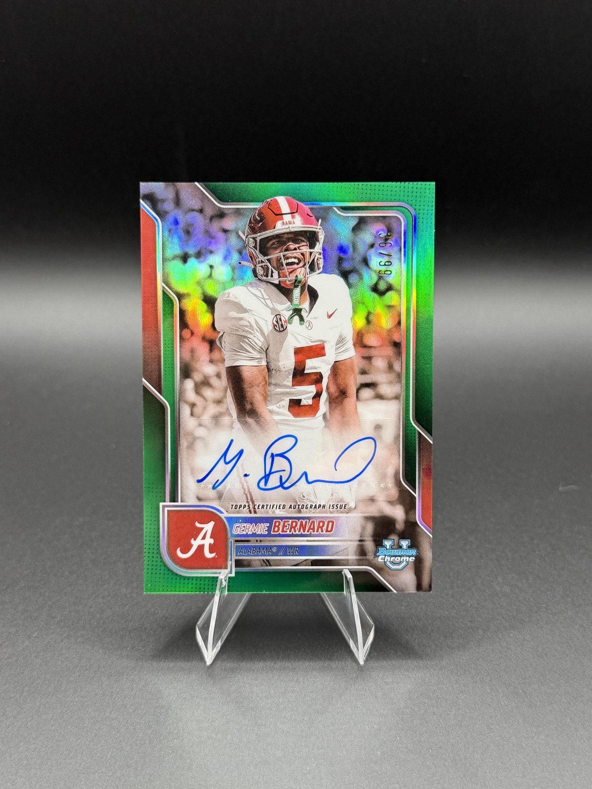 2025 Bowman U Chrome - Germie Bernard / Prospect Auto Green - No. BCA-GB #/99