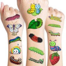 114 PCS Funny Caterpillar Temporary Tattoos Sticker