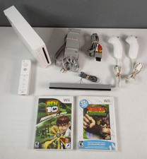 Wii Console Bundle W/ Cables/Controller/2 Nunchuk /Sensor Bar/2 Games TESTED