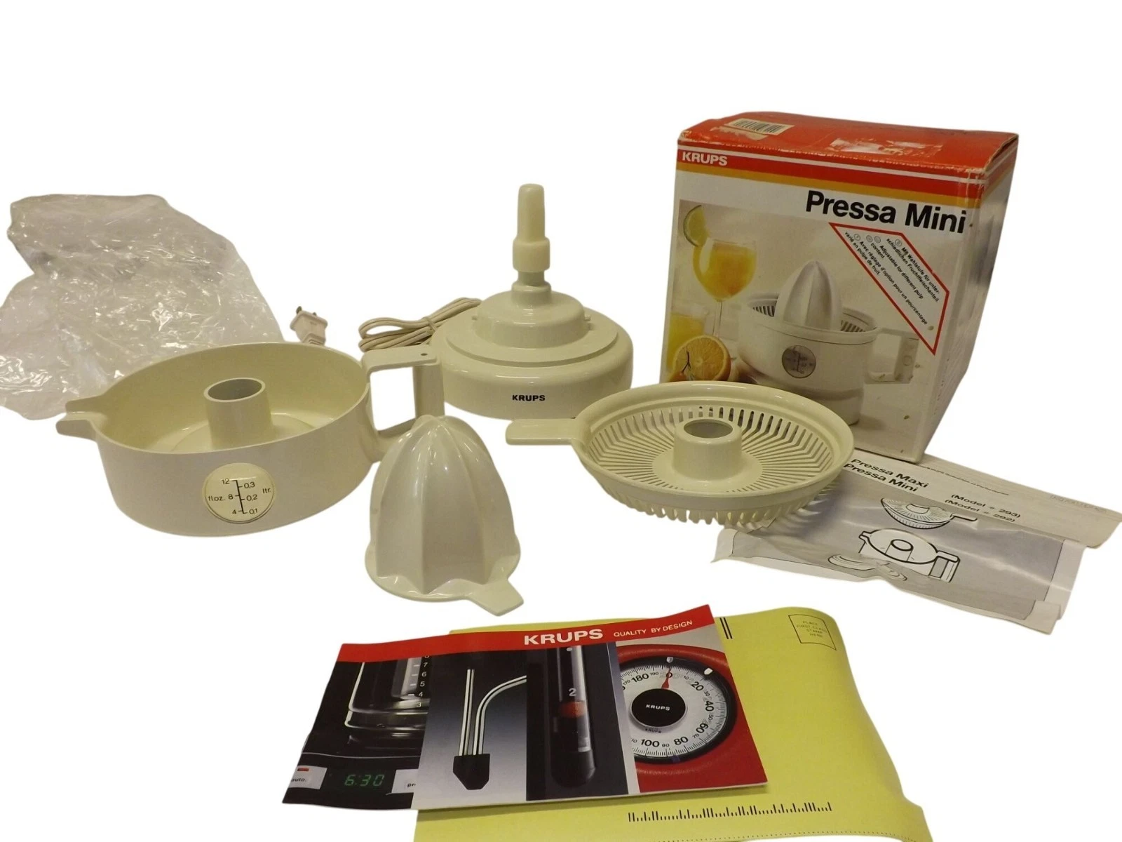 Krups Pressa Mini Electric Citrus Juicer Model 292 With Box & Instructions