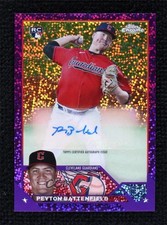 2023 Chrome Update Purple Speckle Refractor 290/299 Peyton Battenfield Auto 10no