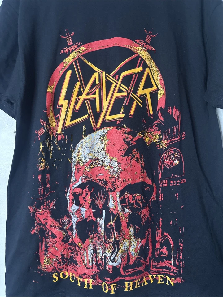 Camiseta Promocional Slayer South Of Heaven Band Tour Adulto Grande Negra Para Hombre Foto 2 de 4