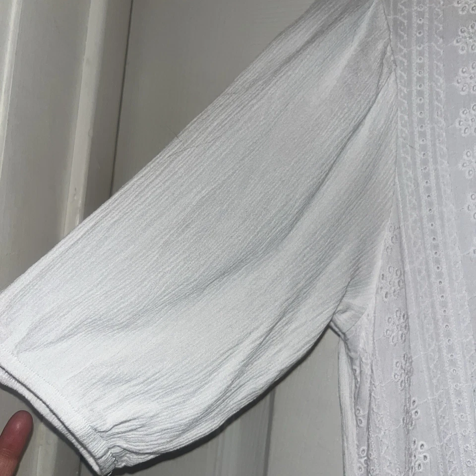 Maxi Vestido Knox Rose de Encaje Occidental Talla XS Blanco Romántico Vaquera Corto Slv Bajo Corto Foto 4 de 4