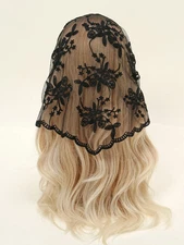 Hollow Lace Triangle Scarf Women Floral Head Wrap Wrist Hair Tie Bandana Scarves