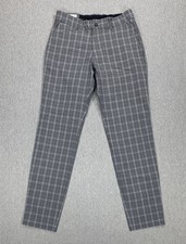 199 Kjus Men's Ike Plaid Texture Tailored Fit Golf Pants Gray 32 X 32 MG20-L06.