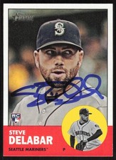 2012 Topps Heritage Steve Delabar Rookie Auto Seattle Mariners #358 RC Card