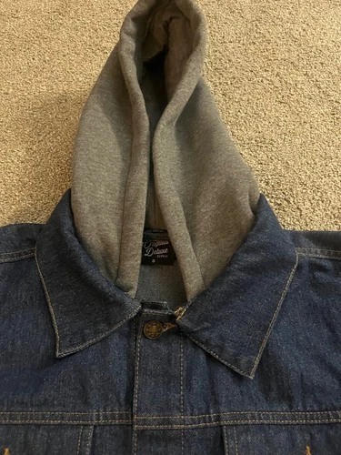 Original Deluxe Supply Denim Jacket with Gray Hood and Sleeves image 9