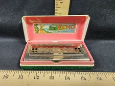Vintage Hohner Echo Harp Harmonica Original Box Used Tested Works