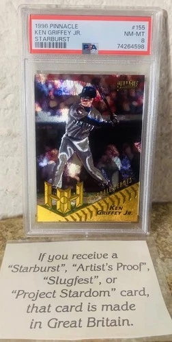 1996 Pinnacle Starburst Insert Ken Griffey Jr. #155 PSA 8 Graded Card Super Rare