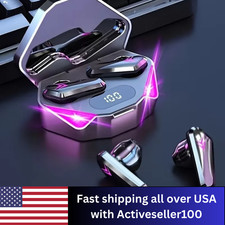 Wireless Bluetooth Headset LED Display Gamer Earbuds with Mic Wireless Earphones