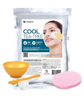 LINDSAY Cool Tea Tree Modeling Mask 1kg Rubber Pack + Tool Set Korean Skincare