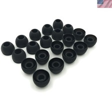 10 Pairs Medium Earbud Tips Silicone Replacement Ear Bud Tips   Black