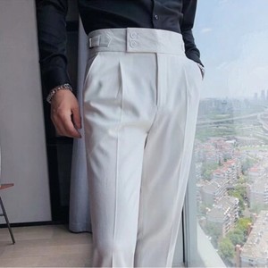 open lace back dress Custom Men's Pleated White Twill Pant – Luxire Custom Clothing