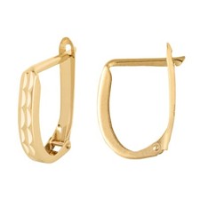 14K Gold Huggie Hoop Earrings Classic Small Diamond-Cut Huggies - 14mm