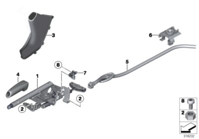 BMW Genuine Handbrake Handle Leather Msport 34407849051 for sale 