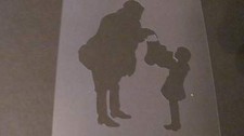 STENCIL Santa Child Holiday Mylar Airbrush durable Reusable #233S Made in USA