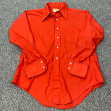 Arrow Kent Collection Mett II Shirt Mens Large Red Long Sleeve Button Up 70s