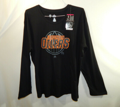 T-shirt Manches Longues Femme Edmonton Oilers - Royal Bleu, 100% Coton, Neuf Avec étiquette