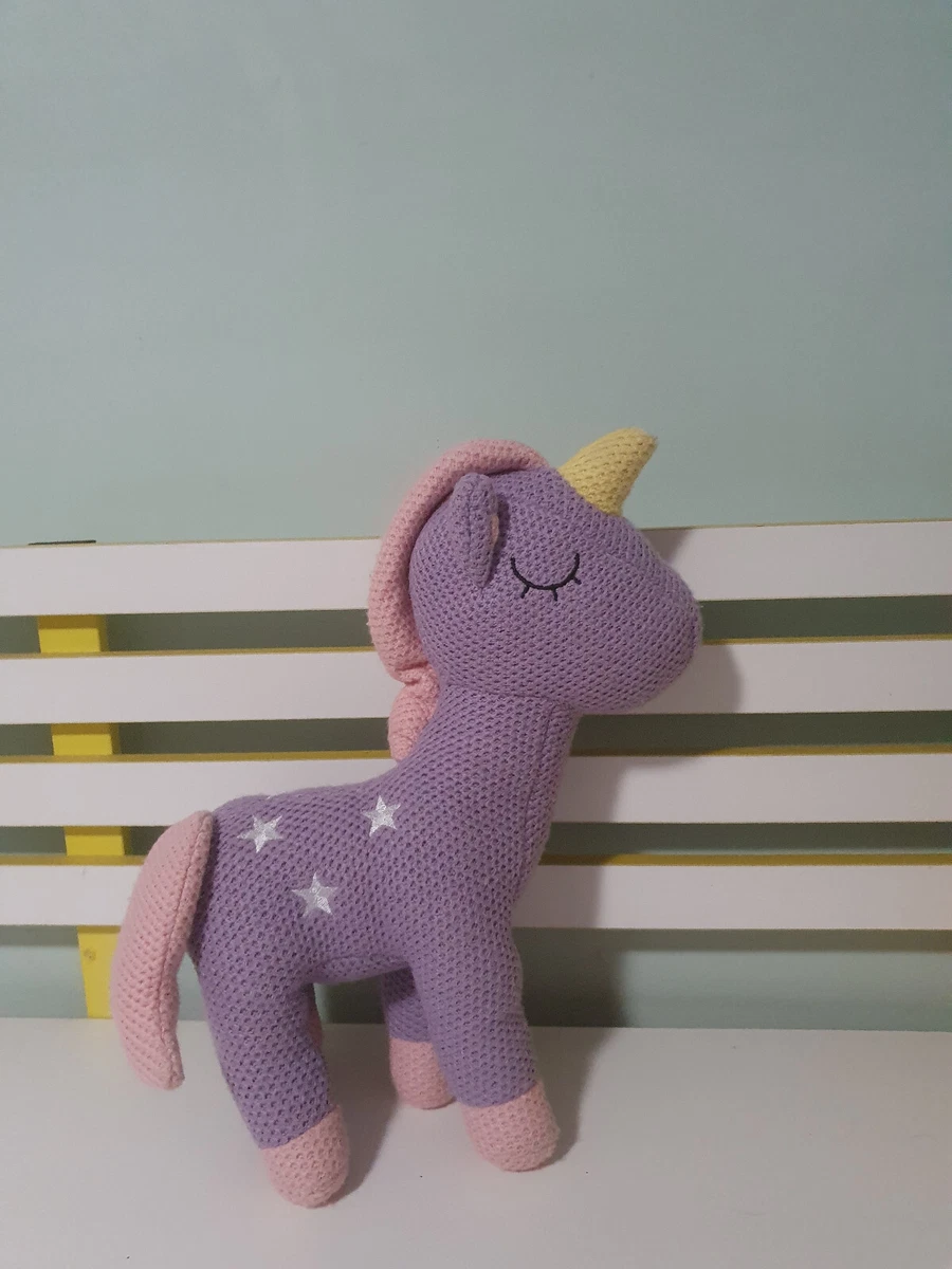 UNICORN PLUSH TOY PURPLE KMART CROTCHET STYLE UNICORN TOY 36CM