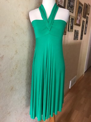 Elan Green Halter Strapless High Low Summer Dress Size M | eBay