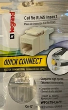 Legrand Cat 5e Quick Connect RJ45 Keystone Insert, Light Almond - NEW