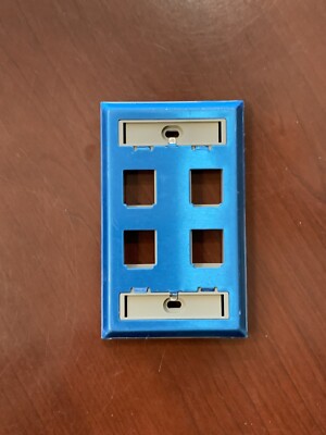(10) NEW PANDUIT 4-Port KEYSTONE STAINLESS STEEL WALL FACE PLATE w LABLES SEALED
