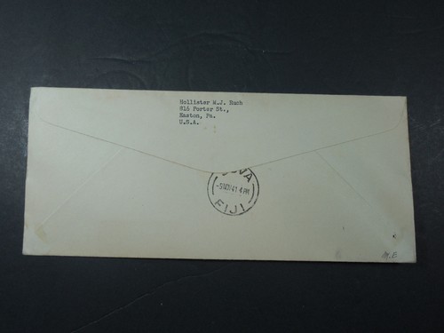 1941 AIR MAIL FIRST FLIGHT SAN FRANCISCO SUVA FIJI ENVELOPE FIRST COVER STAMPS - Picture 6 of 7