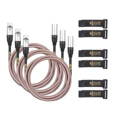 Clef Audio Labs XLR Male to XLR Female, Copper Braided -1FT-3PK