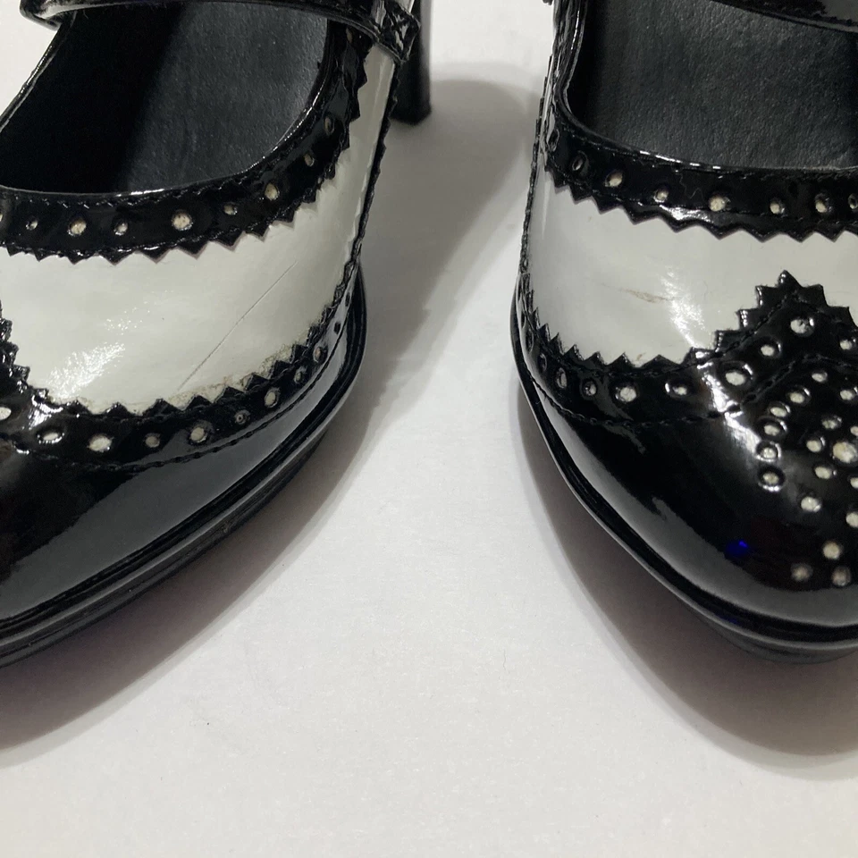 Ellie Negro Blanco 4" 1920s Criada Halloween Disfraz Bomba Tacones Zapatos 414-FLAPPER Foto 3 de 4