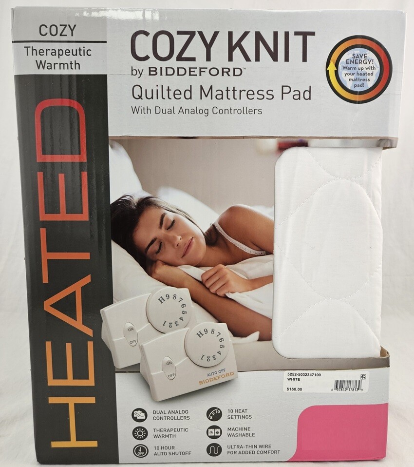 Biddeford Cozy Knit Quilted Heated Mattress Pad QUEEN eBay