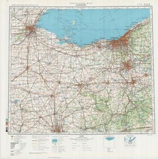 Russian Soviet Military Topographic Map - CLEVELAND (USA, Ohio), 1:500K, REPRINT