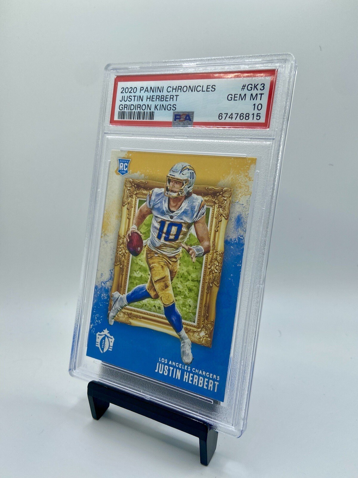 2020 Panini Chronicles Justin Herbert GRIDIRON KINGS PSA 10 Rookie #GK3 Chargers