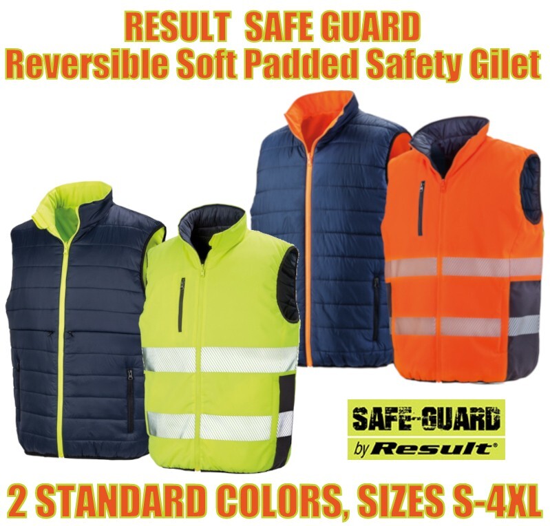 Result Hi Vis Bodywarmer Reversible Soft Padded Reflective Safety Gilet  High Viz