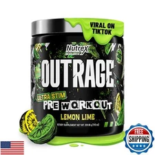 Outrage Ultra HIGH STIM Pre-Workout Powder for Men | 400mg Caffeine, L-Citrul