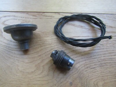 IRONMONGERY WORLD CAST IRON RUSTIC VINTAGE OLD RETRO INDUSTRIAL PENDANT LIGHT FLANGE