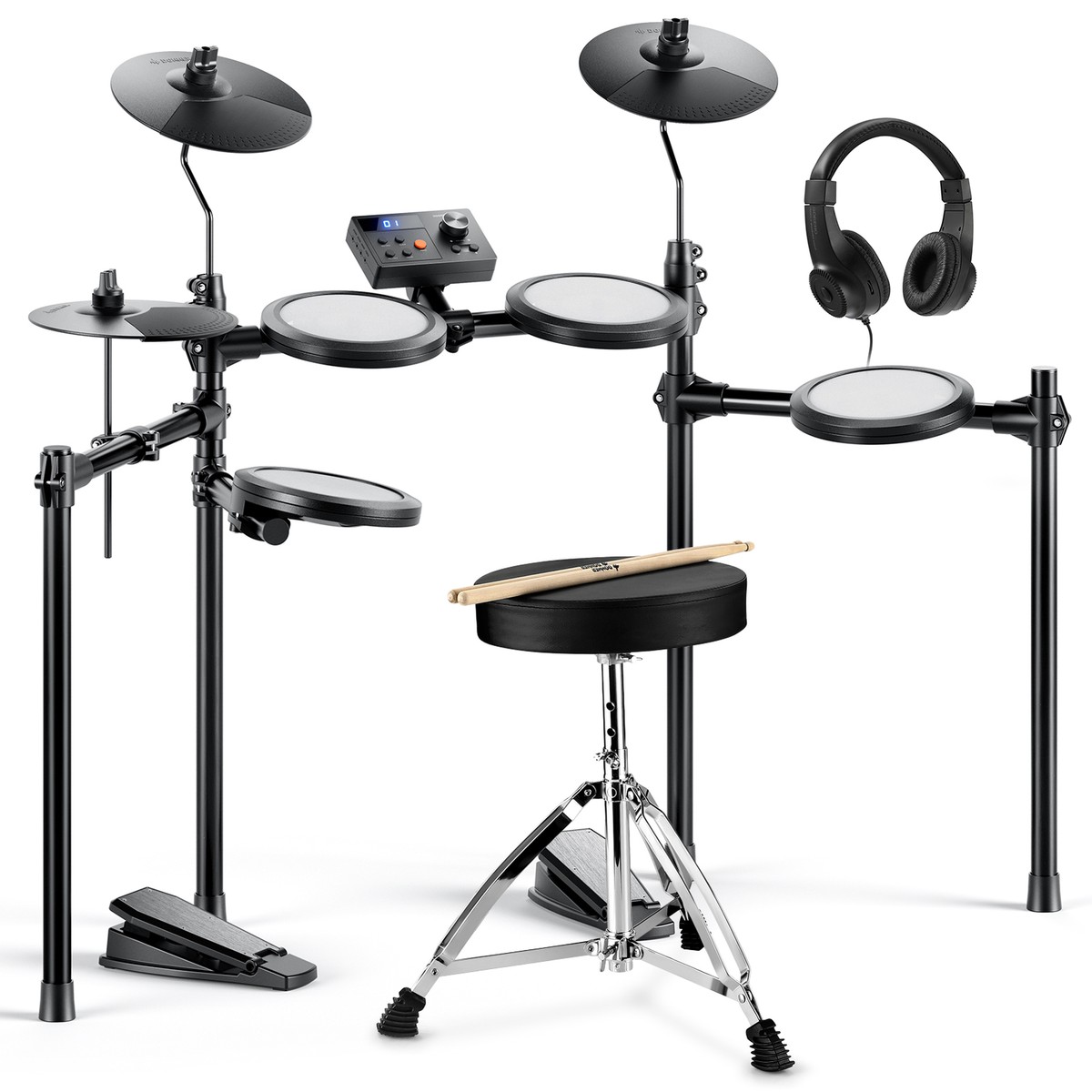 Donner DED-70 New Upgrade Electric Drum Set 6.5'' Quiet Mesh Pads