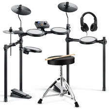 Donner DED-70 New Upgrade Electric Drum Set 6.5'' Quiet Mesh Pads 150 Sounds