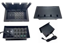 PROCRAFT JUMBO 4 HOLE LID FEED-THRU RECESSED Stage Pocket/Floor Box w/ 2) WIRED