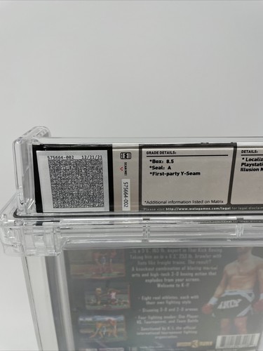 PS1 Playstation K-1 The Arena Fighters WATA 8.5 Grade A Sealed Graded Brand New - Picture 7 of 12