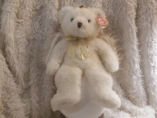 Ty Classic Divine Angel Bear. Plush Gold Shimmer Wings. 2001 Beanie 14" Retired.