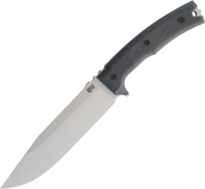 APOC Demko Bowie Fixed Knife 6.75'' D2 Tool Carbon Steel Blade Black G10 Handle