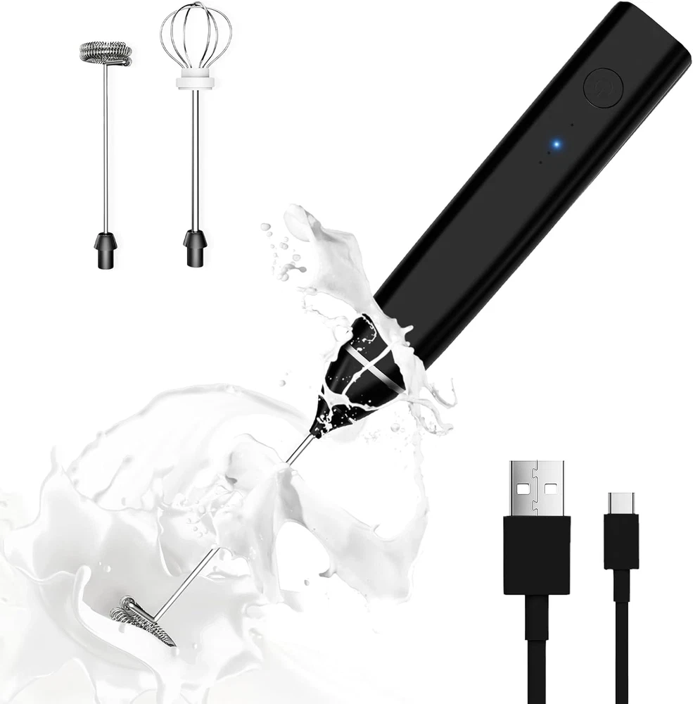 Milk Frother Rechargeable Handheld Electric Whisk Coffee Frother Mixer