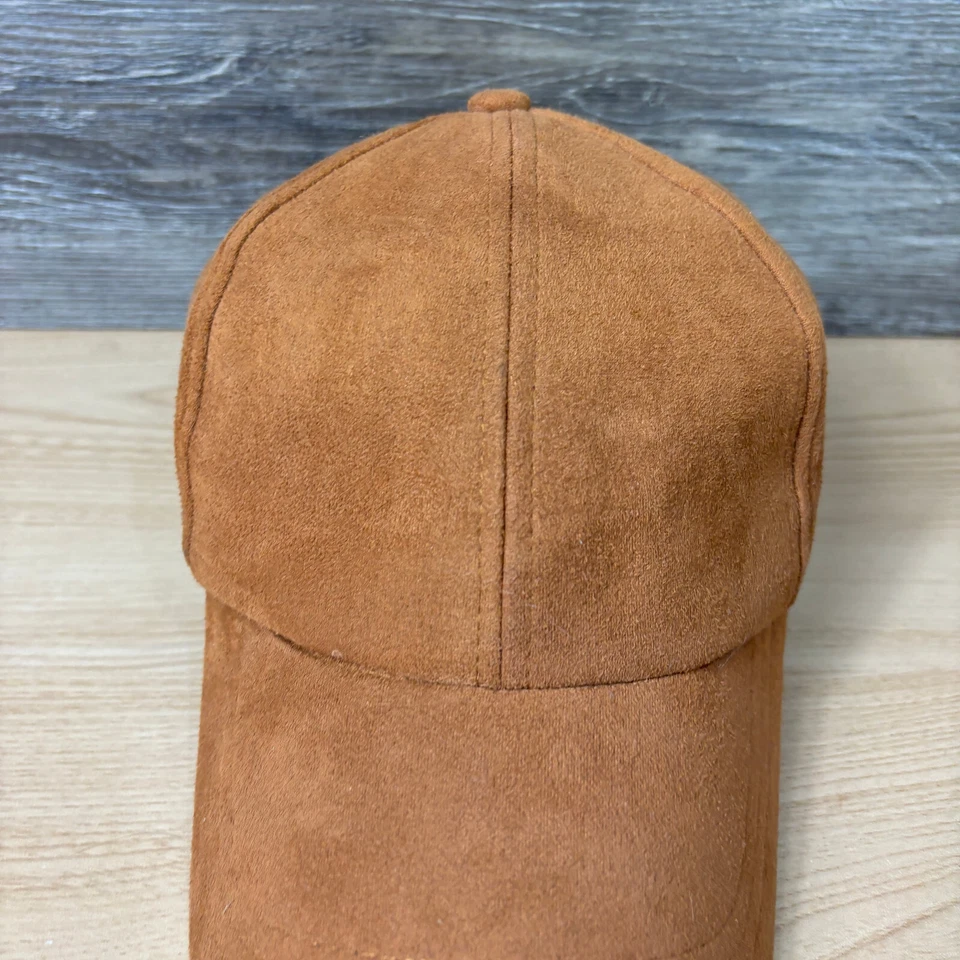 Free People Hat Strap Back Womens Brown Williamsburg Faux Suede Baseball Cap - Image 3 of 4