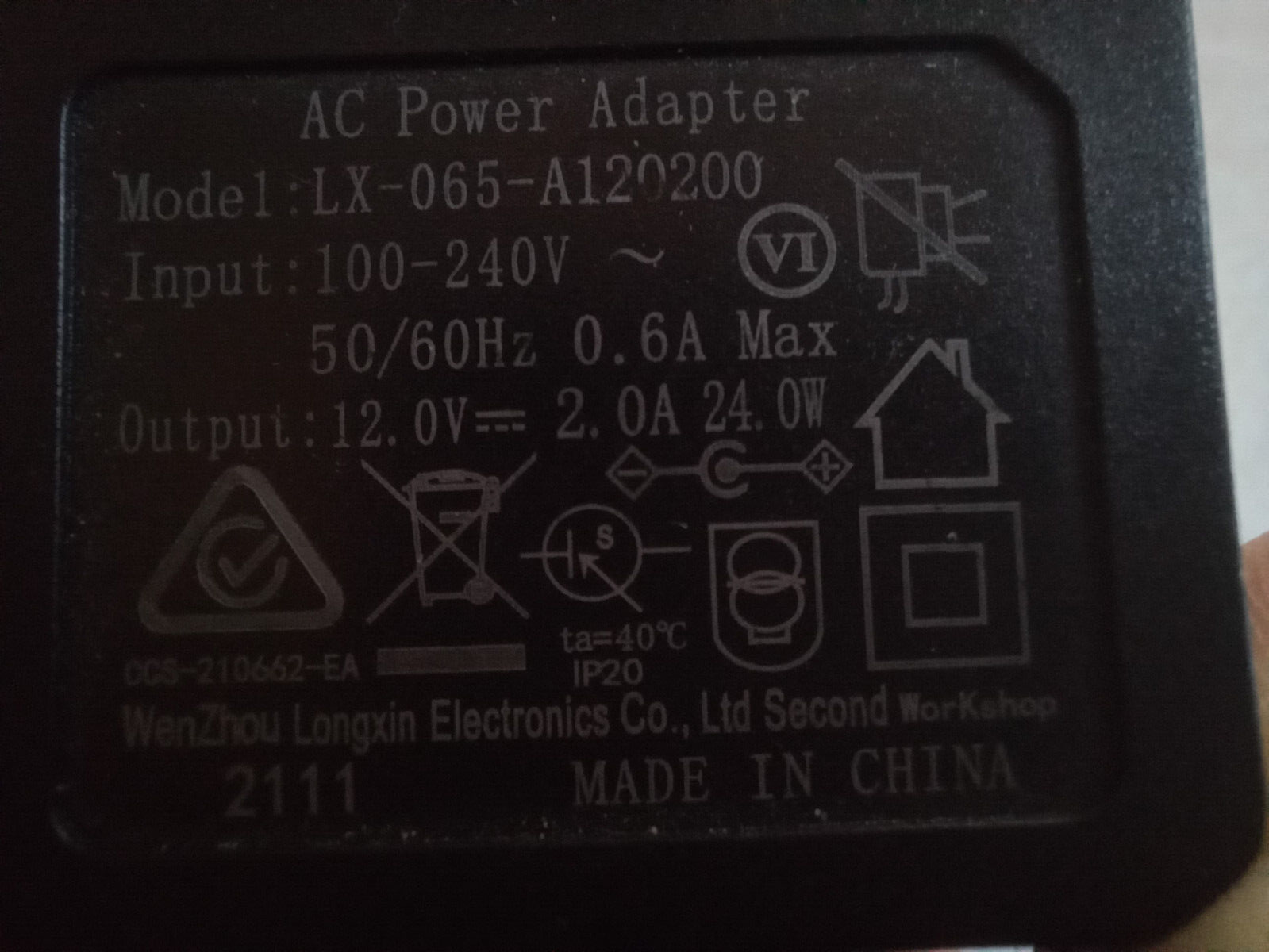 12.0V 2.0A 24.0W AC Adaptor Power Supply For YouView Box T21xx - Foto 7