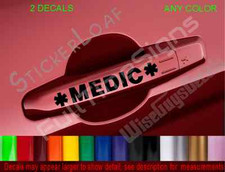 MEDIC Star of Life EMS EMT Door Handle DECALS Medic Paramedic Car Truck Decal