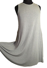 Lane Bryant Gray Sleeveless Stretchy Midi Dress -Pockets- Plus Size 14-16