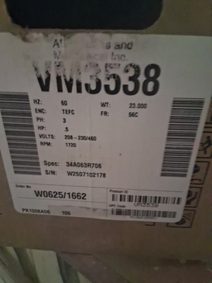 #ad Baldor Reliance VM3538 Industrial Motor .5 hp 34A63 873 VM3538 5 NOS $100.00