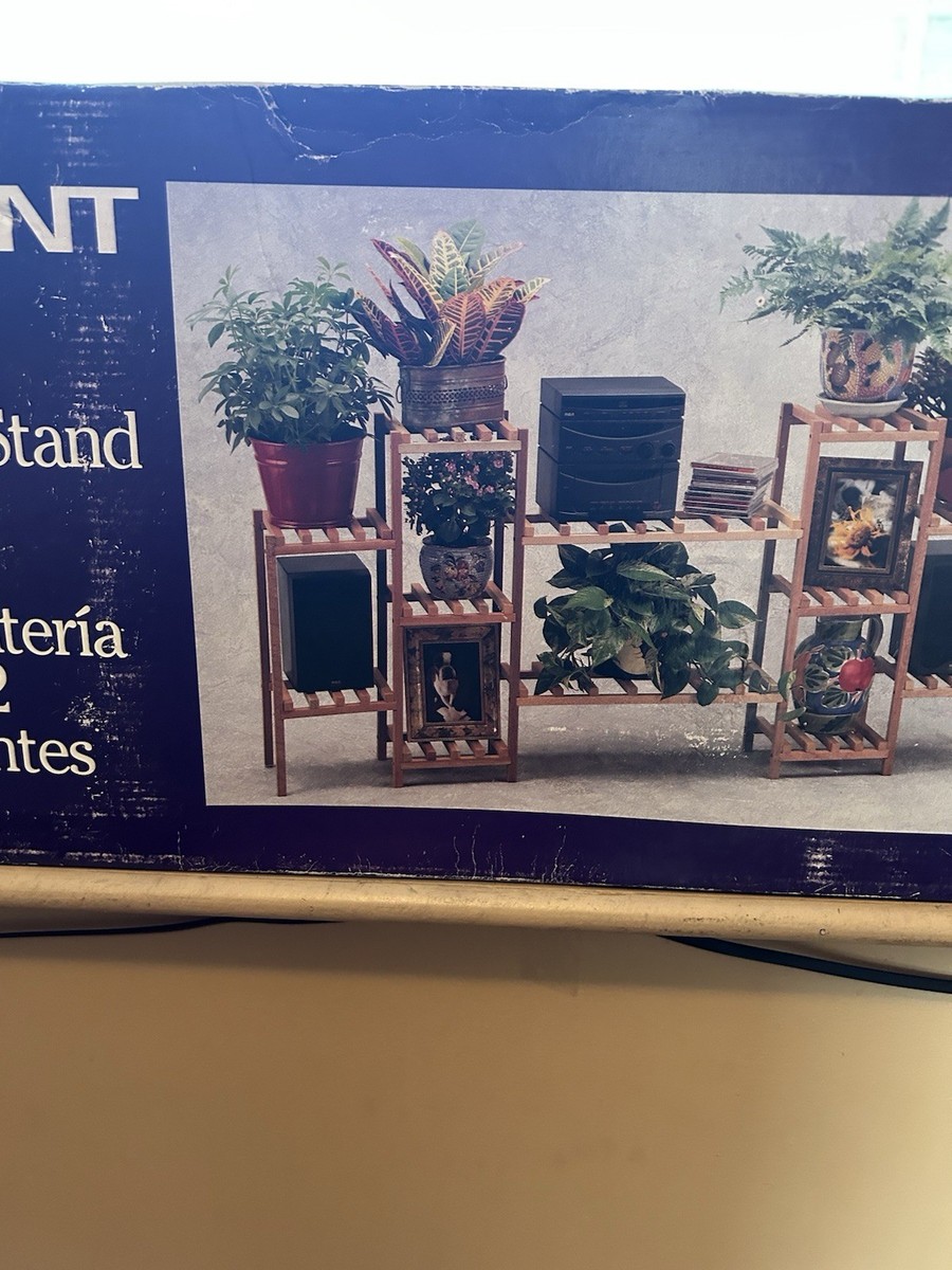 Multi Tier Flower Shelf Stand Wooden 12 Shelves 58” X 28” Kay Home